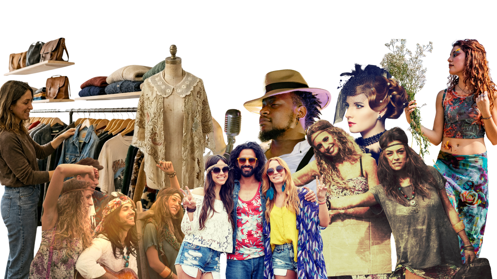 Vintage: el pasado sigue marcando estilo personas luciendo el estilo vintage mostrando las tendencias de la moda hace décadas